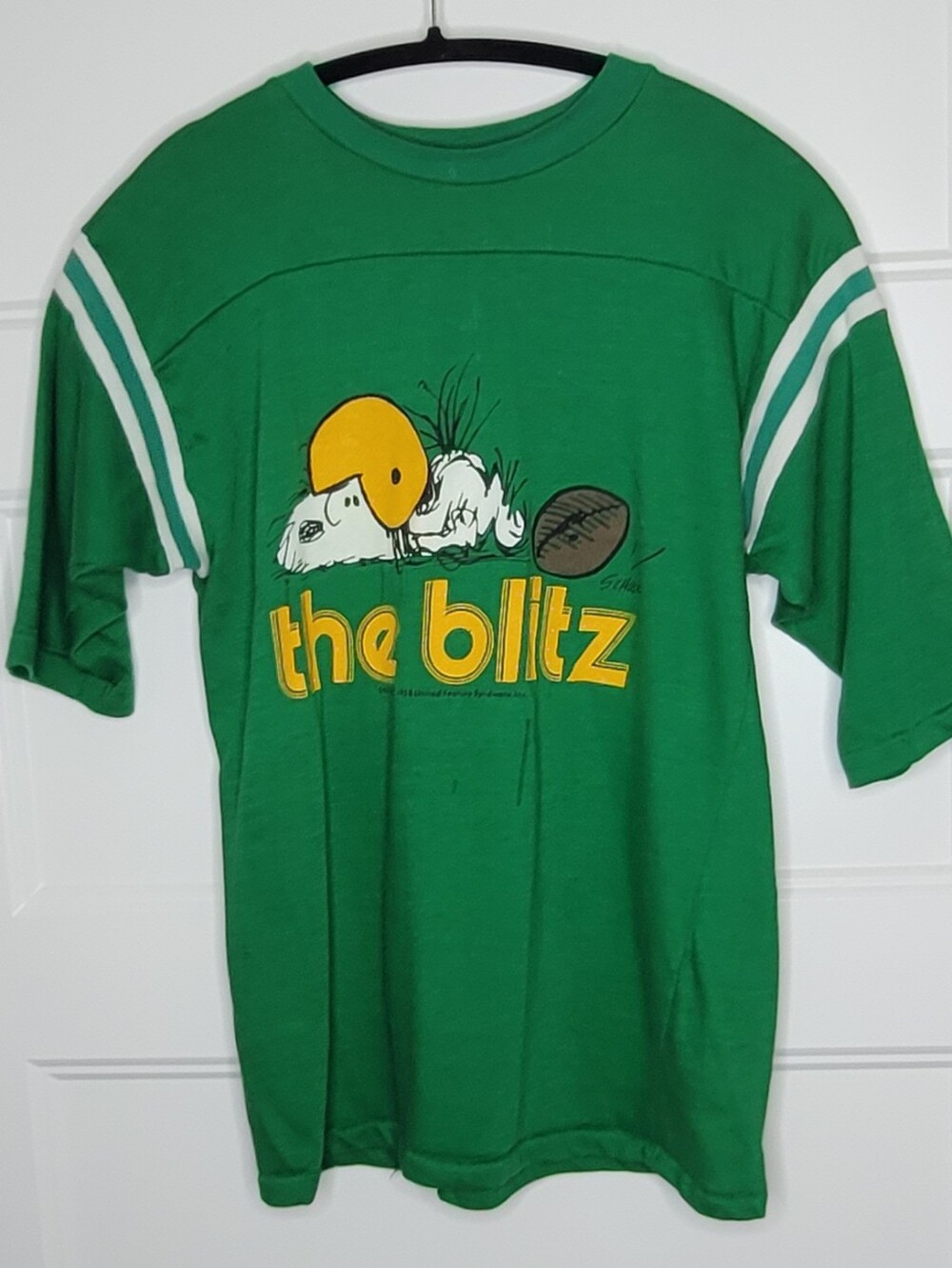 Artex Rare Vintage Single Stitch Peanuts Snoopy The Blitz Size M